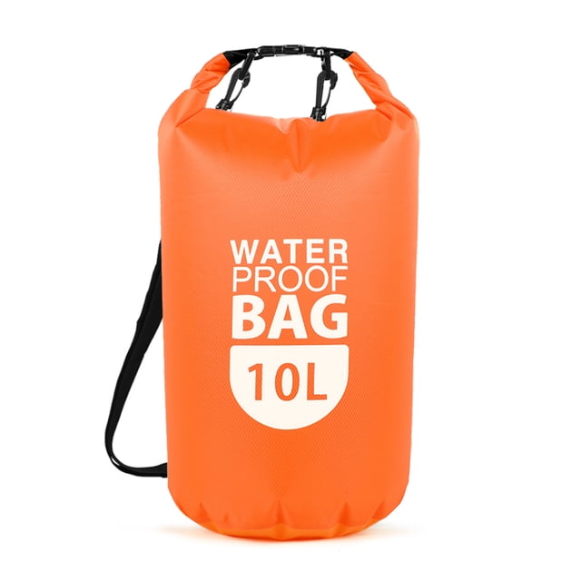 Graflsoa Orange PVC Mesh Dry Bag with Transparent Window, 10L Capacity, Waterproof & Foldable for Outdoor Activities