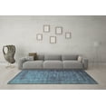 thumbnail image 3 of Ahgly Company Machine Washable Indoor Rectangle Oriental Turquoise Blue Industrial Area Rugs, 4' x 6', 3 of 4