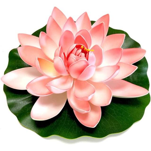 Plantas de estanque artificiales de loto rosa pálido, decoraciones flotantes para estanques, nenúfares falsos, decoraciones para estanques con flores de loto, revisitando decoraciones de estanques bla