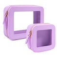 thumbnail image 1 of Set de bolsitas de maquillaje FFPaw, transparente y morado, aprobado por la TSA, 1 of 8