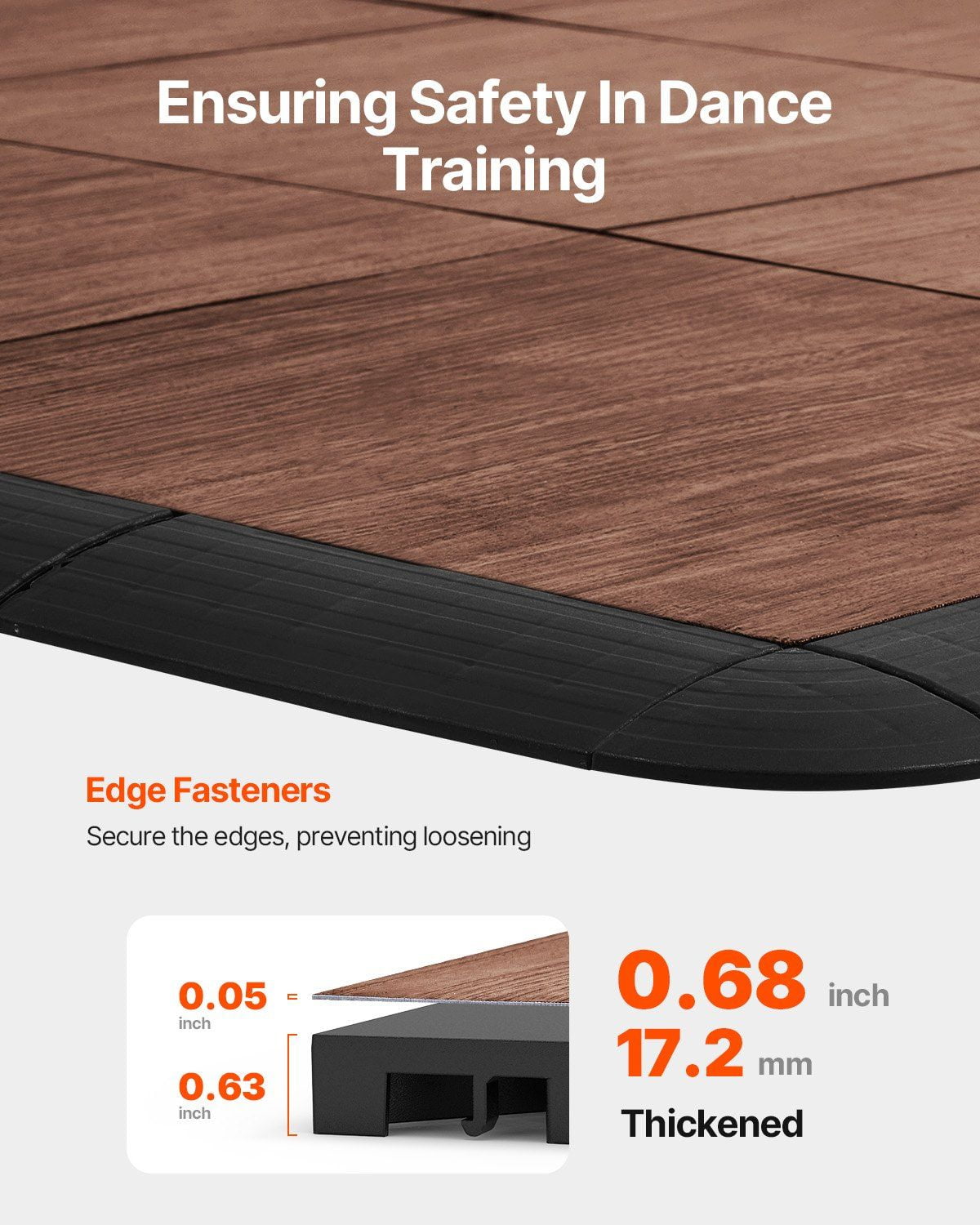 Interlocking Gym Floor Mats (25 Tiles) - 12.4x12.4 Inch Brown PP PVC Puzzle Tiles for Exercise, Dance & Dryland Training