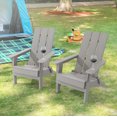 thumbnail image 2 of ACEGOSES Folding Adirondack Chair,Outdoor Patio Chair w/ Wide Armrests, Light Gray/4Pcs, 2 of 9