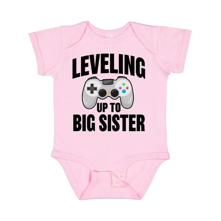 

Inktastic Leveling Up to Big Sister Gift Baby Girl Bodysuit