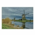 thumbnail image 1 of Dutch Cutting Board, Overcast Photo of Windmills Touristic Center Village of Kinderdijk from Netherlands, Decorative Tempered Glass Cutting and Serving Board, in 3 Sizes, by Ambesonne, 1 of 2