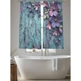 thumbnail image 5 of Purple Floral Sheer Curtains 63 Inch Length 2 Panels Set, Vintage Cracked Wall Country Rustic Voile Window Treatment Rod Pocket Curtains Sheers Drapes for Bedroom/Living Room/Kitchen 52x"63"x2, 5 of 7