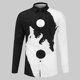 thumbnail image 3 of Camisas De Vestir Para Hombre Azul Blusa de hombre TopsO Neck Party camiseta elegante (White, 3XL), 3 of 5