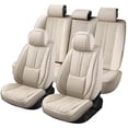 thumbnail image 2 of Car Seat Covers Full Set Fit for Honda Pilot 2003-2026, Faux Leather Waterproof Breathable Anti‑Slip Seat Protectors with Lumbar Support, Beige, 2 of 7