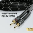 thumbnail image 2 of GearIT 14AWG Premium Heavy Duty Braided Speaker Wire Cable (6 Feet) Dual Gold Plated Banana Plug Tips - In-Wall CL2 - Oxygen-Free Copper (OFC) Black, 2 of 7