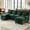 Green, variant on Aukfa 106" Sectional Sofa Deep Seat U shape Couch for Living Room, USB&Type-C Ports, 4 Lumbar Pillows, Storage Ottoman, Overstuffed Chenille, Green