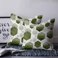 thumbnail image 2 of 14x14 Pillow Covers Set of 2, Sage Green Marble Throw Pillow Covers Decorative Couch Cushion Case, Gold White Geometric Hexagon Modern Microfiber Square Pillowcases for Bedroom Car Living Room, 2 of 7