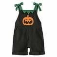 thumbnail image 7 of Unisex kids Corduroy Short Overalls, Pumpkin Felt Appliques Sleeveless Dungarees with Pockets, Comfort Baby Outfit for First Halloween Photoshoots and Pumpkin Patch Visits for 1-7 Years, 7 of 7