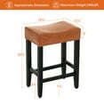 thumbnail image 4 of Furniliving Upholstered Saddle Bar Stool Set of 2 Counter Height Bar Stools With Nailhead Faux PU Leather Saddle Seat Counter Stool, Brown, 4 of 10