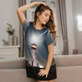 thumbnail image 3 of Bingfone Peggy's Cove Lighthouse Nightgowns for Women Sleep Shirts Short Sleeve Nightshirt Pullover Nightdress Soft Sleepwear, 3 of 6