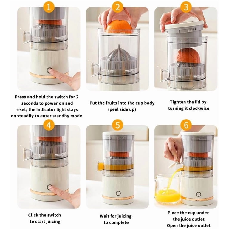Electric Citrus Juicer, 600ml 45W Hands-Free Squeezer for Orange