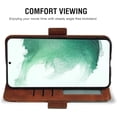 thumbnail image 4 of Compatible with Samsung Galaxy S22 5G Wallet Case and Tempered Glass Screen Protector Lanyard Leather Flip Card Holder Stand Wrist Strap Cell Phone Cover for Gaxaly S 22 22S G5 Women Men Brown, 4 of 15