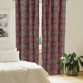 thumbnail image 3 of Ambesonne Fiesta Party 4-Panel Curtains, Repetitive Floral Art, 56"x95", Ruby Cadet Blue, 3 of 4