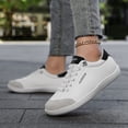 thumbnail image 3 of HEWUQI Women Minimalist Barefoot Canvas Sneaker Cushion Arch Support Non Slip Casual Shoe Low Top Slip on Solid Color Walking Shoes White Size 5.5, 3 of 7