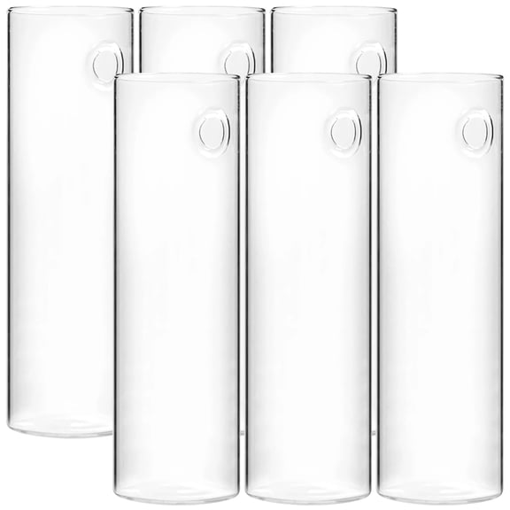 6 Pack Transparent Glass Wall Vases – Hydroponic Hanging Planters with Traceless Hooks, Modern Indoor Wall Decor for Small Plants, Office & Home