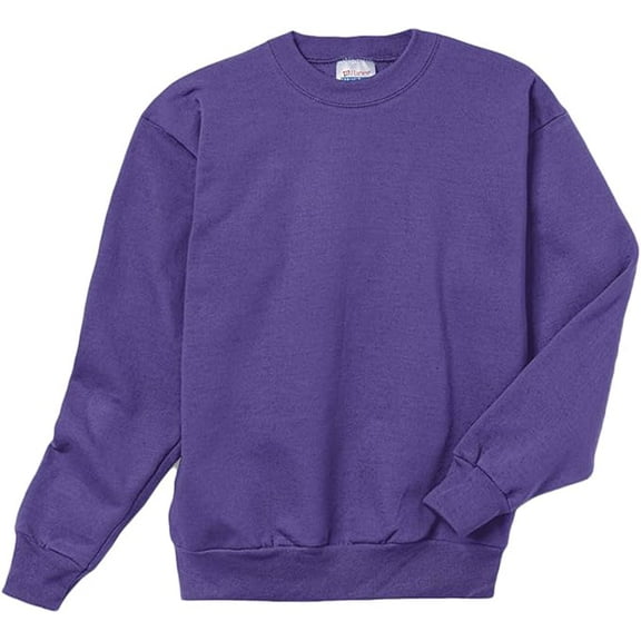 Hanes 7.8 oz Youth COMFORTBLEND EcoSmart Fleece Crew Purple X-Small