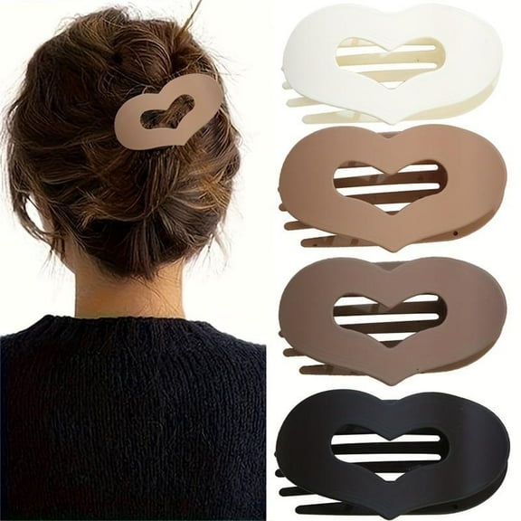The Perfect Hair Claw Clip Gift for Her - 4PCS Oval Acrylic Hair Clips Set with Strong Hold for All Hair Types, No Pull No Breakage Comfort Clip, Stylish Minimalist Hair Accessories for Women & Teens