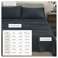 thumbnail image 3 of Cotton Heathered Melange Jersey Knit Bed Sheet Set (California King, Navy), 3 of 7