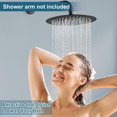 thumbnail image 3 of Rain Shower Head Round High Pressure Showerhead UltraThin Stainless Steel High Flow Rainfall Shower Head with Silicone Nozzle Chrome, 3 of 7