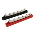 thumbnail image 1 of Borne de Distribution d'Alimentation, 2 Pcs Barre de Bus Marin Robuste Noir Rouge Design Module Universel pour Bateau, 1 of 7