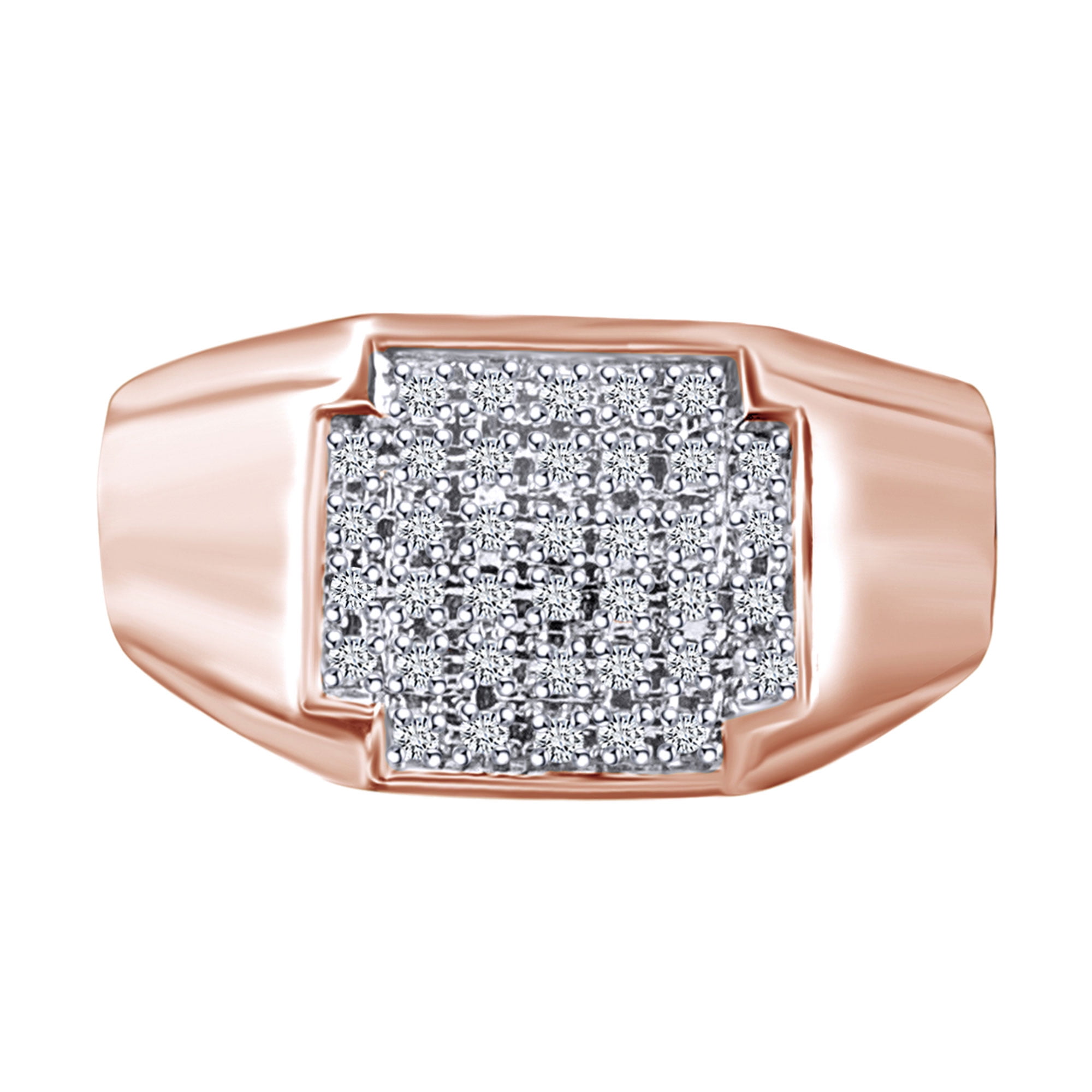 Jewel Zone US 1/4 Carat Round Shape White Natural Diamond Men's