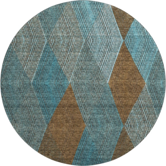 Dalyn Rugs Premium Machine Washable Mayfield AMF962 Teal 8' x 8' Round Rug