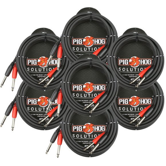 Cable Pig Hog Dual 1/4 Mono (macho) 10 pies/3 m PD-21410 x7