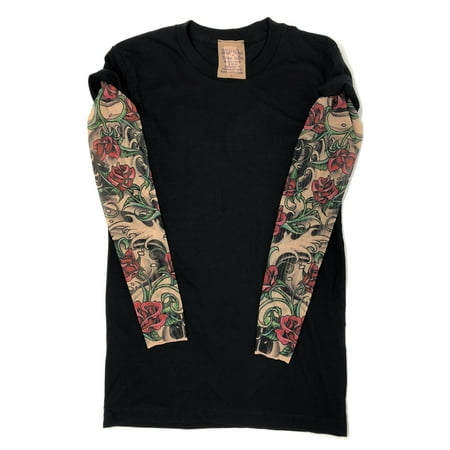 - Wild Rose Ladies Tattoo Sleeve Shirt, Sheishe, Black, Small