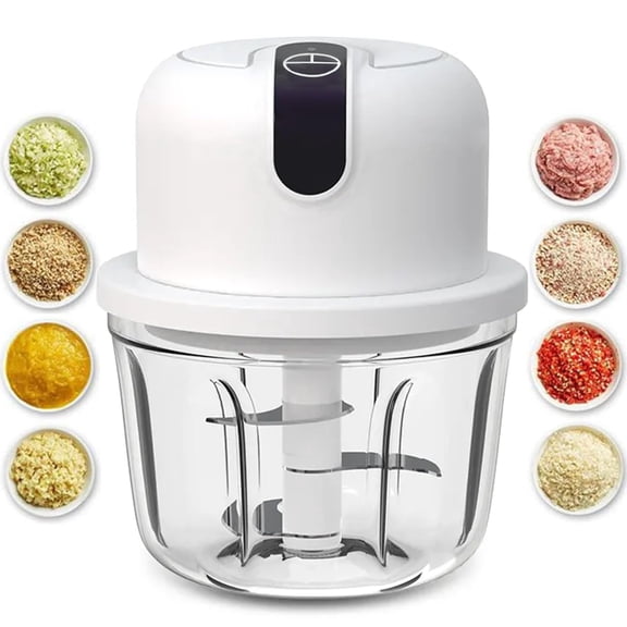 350ML Electric Garlic Chopper, Portable Veggie Chopper,Garlic Grinder Masher Onion Chopper, Blender to Vegetable, Cordless Food Processor for Ginger,