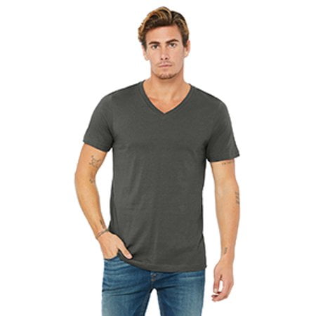 BELLA+CANVAS T-Shirt Jersey à Col en V pour Homme, TG, Asphalt