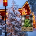 thumbnail image 5 of Welcome Christmas Pine Tree Home Decorative Garden Flag, Xmas Yard Lawn Buffalo Plaid Check Outside Decor, Winter Farmhouse Outdoor Small Burlap Decoration Double Sided 12.5 x 18, 5 of 6