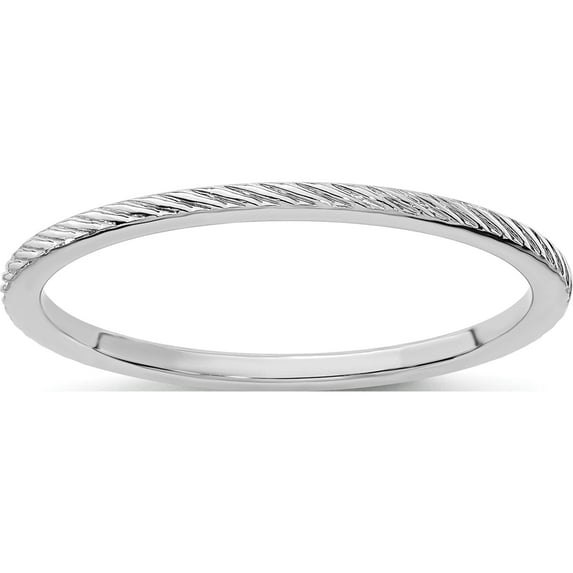 10K White Gold 1.2mm Twisted Wire Pattern Stackable Band (Size 5.5) Made In United States 1stk22-120w-5.5