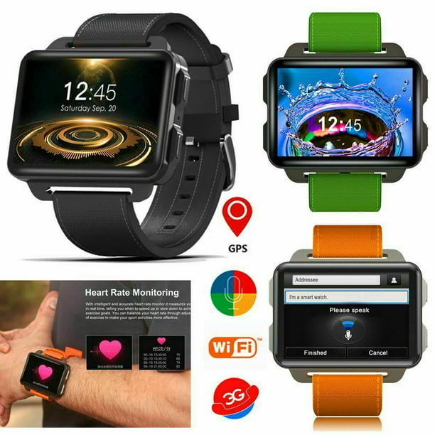 3G Smart Watch Android 5.1 GPS GSM Touch Screen Heart Rate Monitor Fitness Tracker Sport Watch Camera,Black - Walmart.com