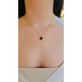 thumbnail image 4 of Gold Mother of Pearl, Black Clover Necklace, 4 of 7