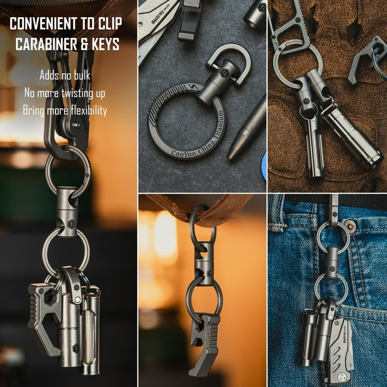 Leather Car Key Chain Clip - Carabiner Keychain with Quick-Release Key  Rings for Men Women | Easy to Organizer Multiple Keysets