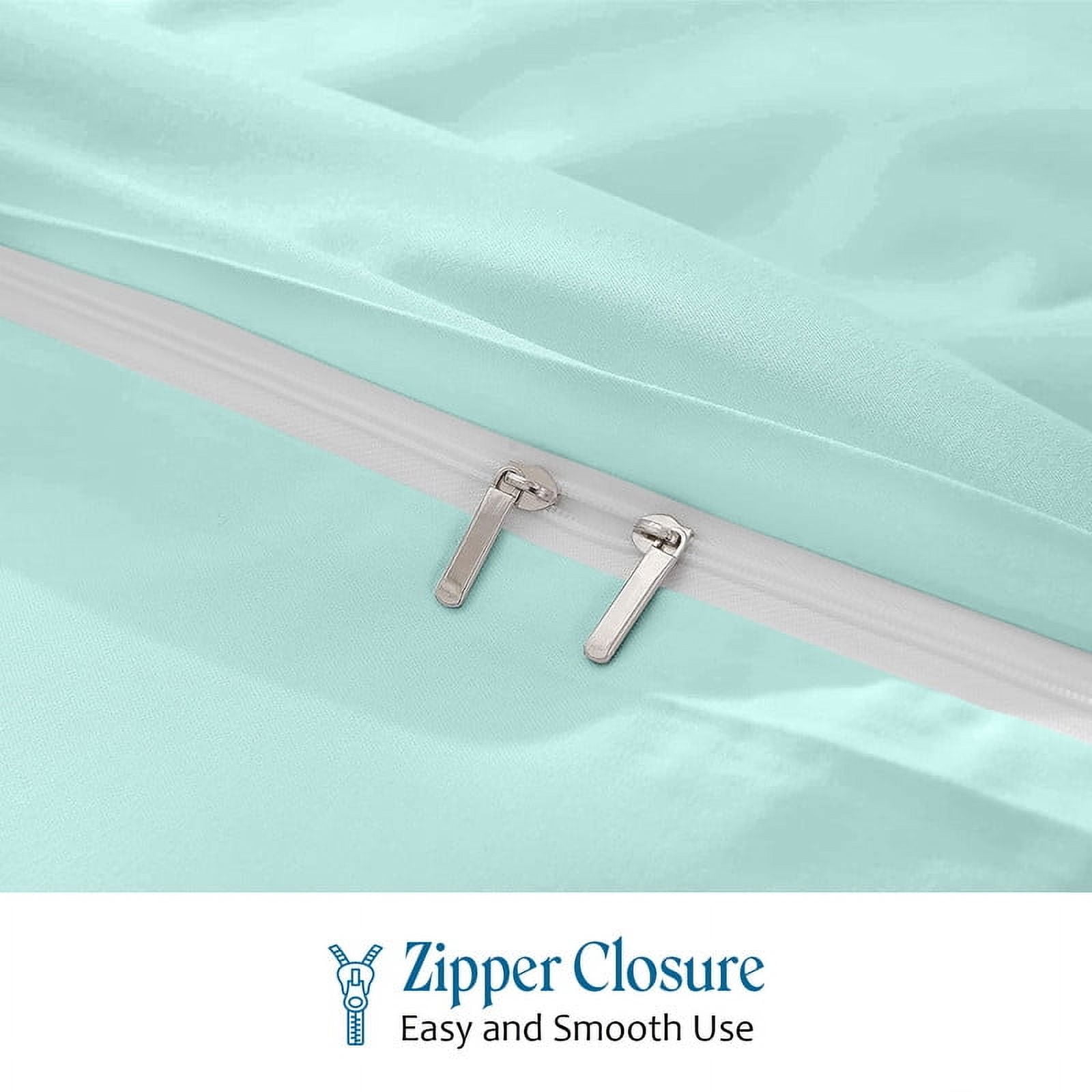 600 Thread Count 100% Egyptian Cotton 1 Piece Duvet Cover with Zipper Closure & Corner Queen/Full 1 Pc Duvet Cover Color Aqua Blue Solid