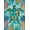 Turquoise Blue Coral, Pattern 8, variant on ODIKA 8'x10' Washable Area Rug Durable, Non-Slip Turtle Stained Mosaic Ocean Border Entryway Teal Beachy Nautical Flowing Dynamic for Living Room, Under Sectional, Family