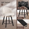 thumbnail image 5 of Counter Height Bar Stools Set of 2, 26" Swivel Fabric with Backs for Kitchen Island, Pub, Beige, 5 of 8