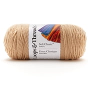 Loops & Threads Soft Classic Solid Yarn - Solid Color Yarn for Knitting, Crochet, Weaving, Arts & Crafts - Taupe, Bulk 12 Pack