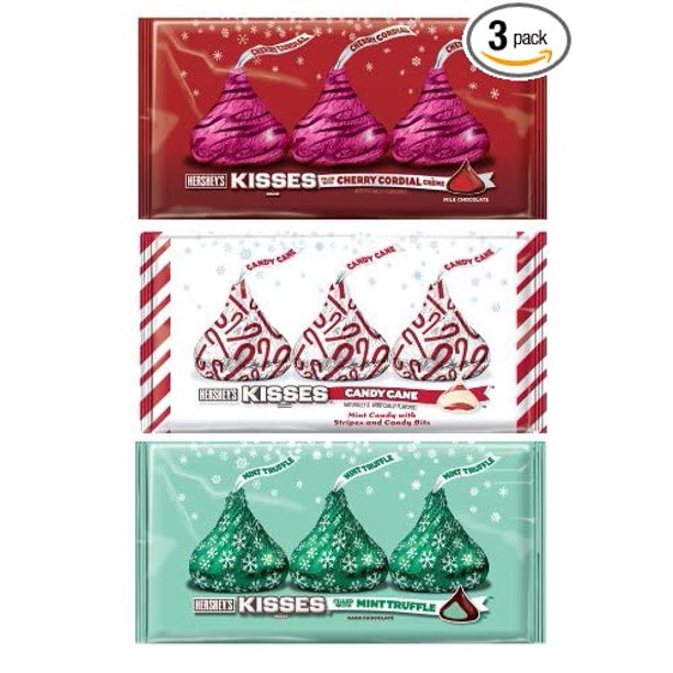 Hershey Kisses with Candy Cane Flavored White Chocolate Candy, Hersheys