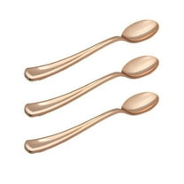 Exquisite Premium Rose Gold Plastic Silverware - Heavy Duty Cutlery - 20 Rose Gold Plastic Spoons