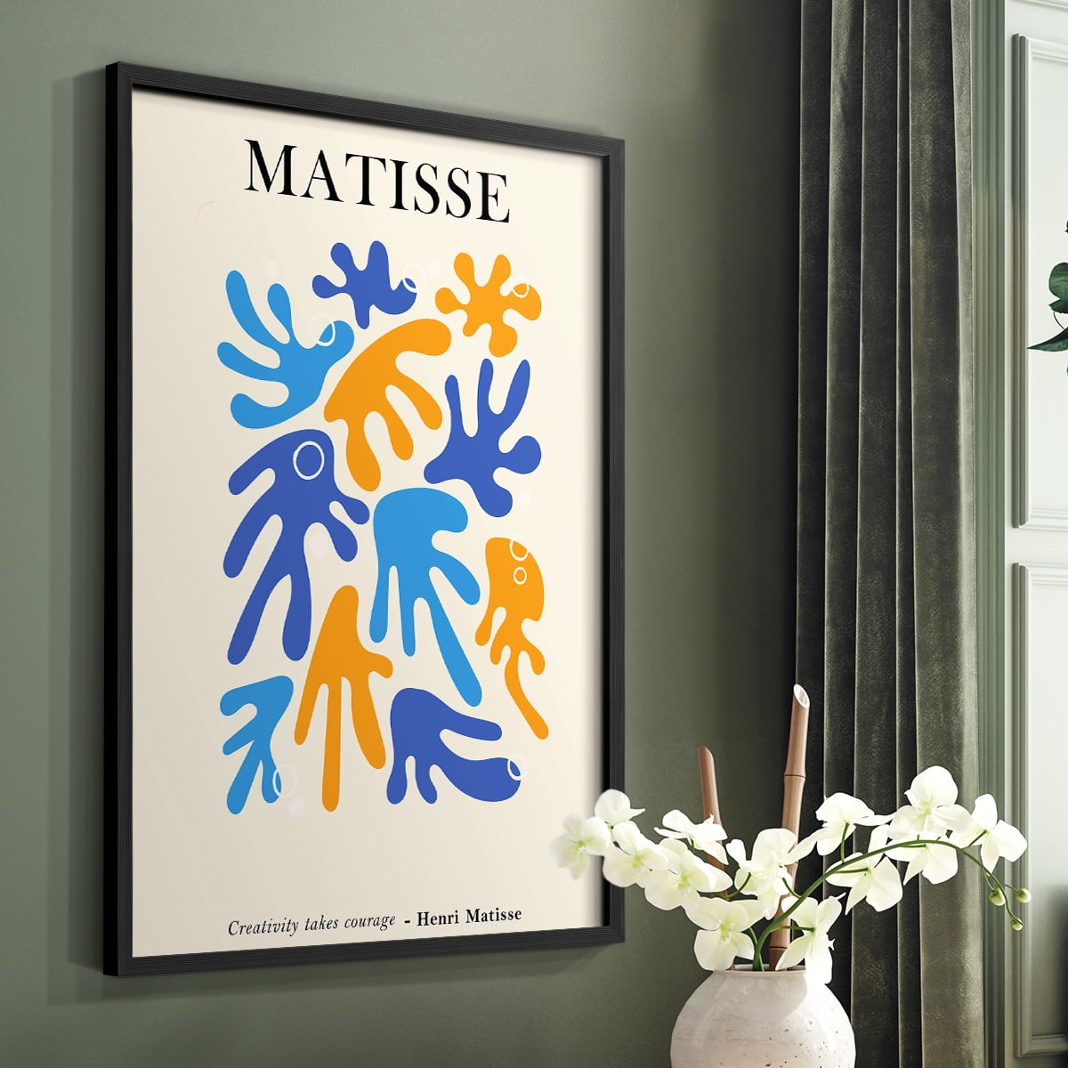 Matisse CDLXXIX in Black Solid Wood Framed Print No Nail Hanging