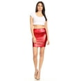 thumbnail image 5 of Sakkas Womens Metallic Sexy Shiny Stretchy Short Pencil Party Skirt Made in USA - Red - Medium, 5 of 5