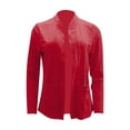thumbnail image 4 of Ruyang Women's Autumn Solid Color Pocket Long Sleeved Loose Casual Suit Jacket Pleated Paneled Cardigan Sweater Jacket, 4 of 4