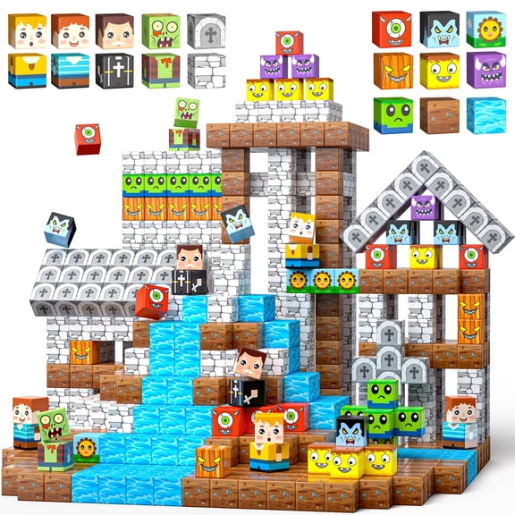 Sbekiev Magnetic Blocks 150PCS Magnetic Building Cube Game, Constructions Toys for Boys & Girls Age 3-4, 5 6 7 8 9 10, Sensory Tiles Building Birthday for Toddlers
