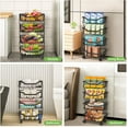 thumbnail image 4 of Fruit Basket for Kitchen Stackable Fruit Vegetable Storage Baskets with Wheels Metal Wire Storage Basket Organizer Cart for Kitchen Livingroom Diningroom Office, 4 of 9