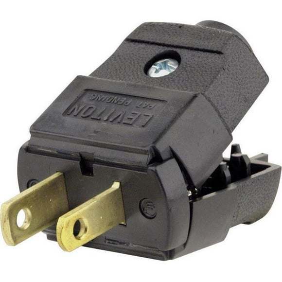 Leviton 00101-0EP Residential Thermoplastic Non-Grounding Polarized Electrical Plug 1-15P 20-16 AWG 2 Pole  2 Wire-  Pack of 10